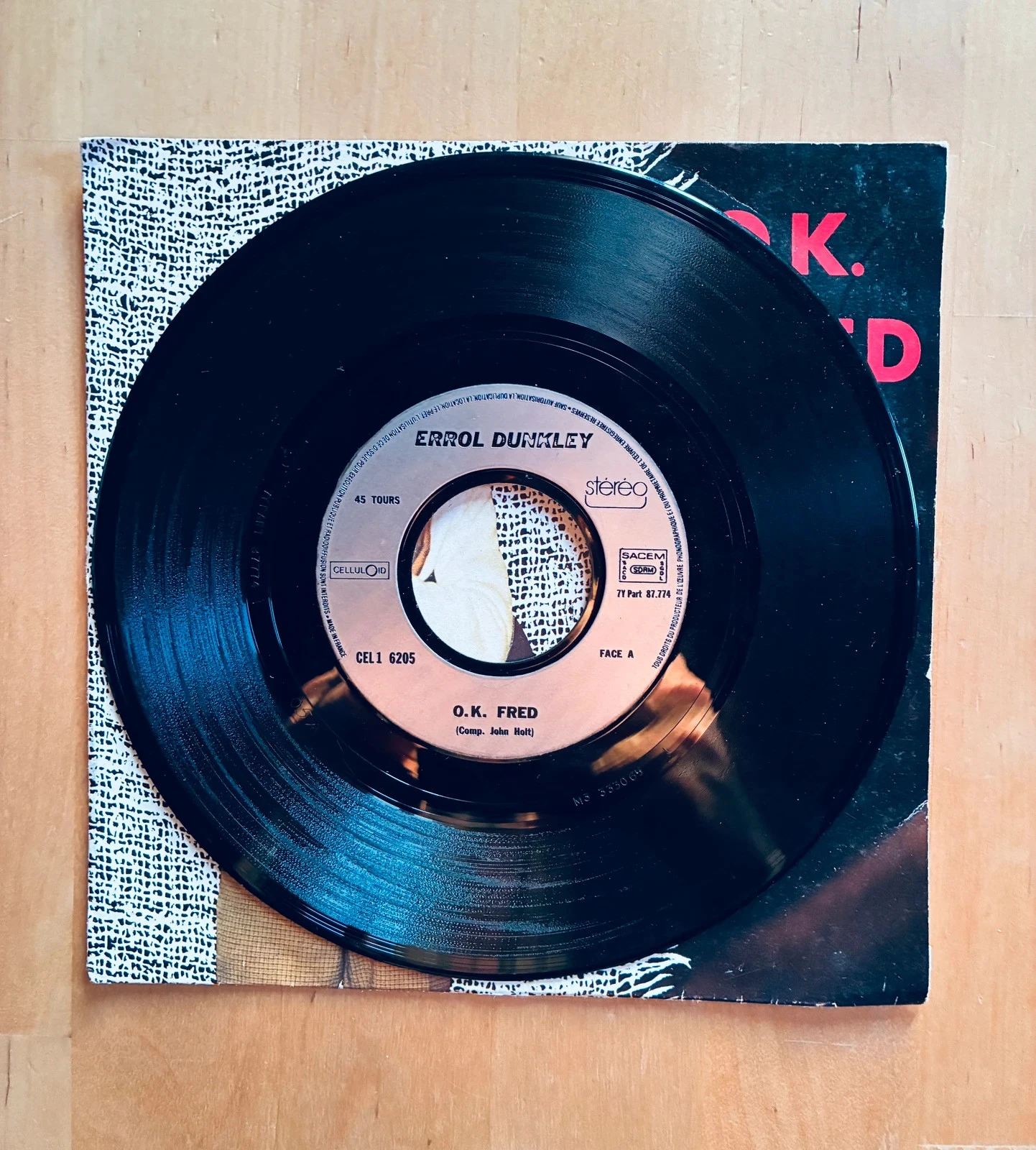 Disco de vinil 45T Errol Dunkley OK Fred. – photo 2